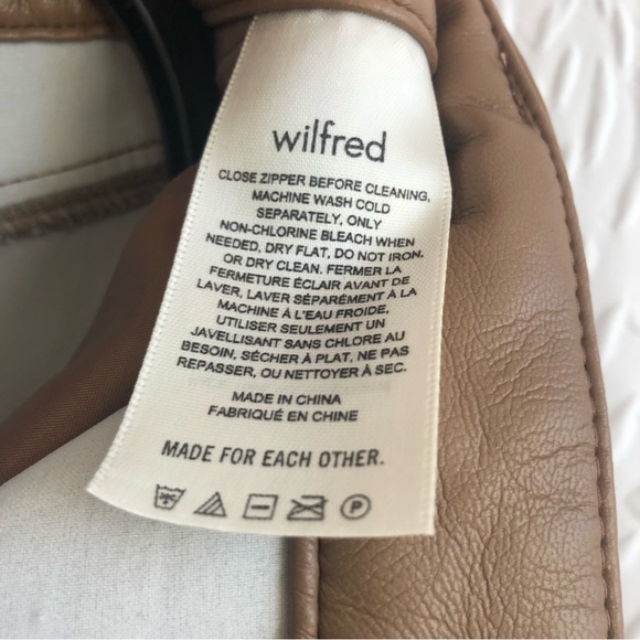Aritzia Wilfred Constant Camel The Melina Pant High-waisted Vegan Leather Pants - Picture 12 of 13